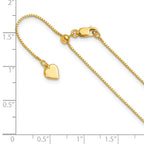 Sterling Silver Gold-plated Adjustable .85mm Box Chain