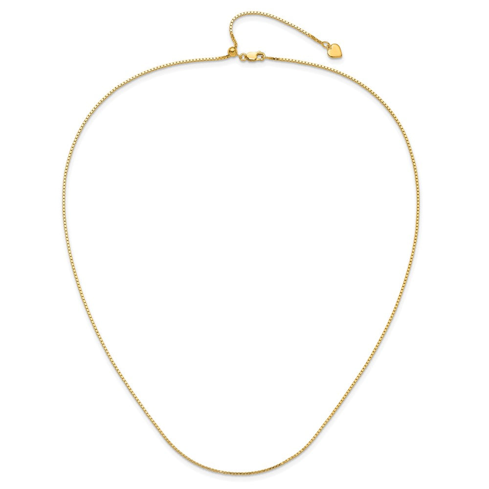 Sterling Silver Gold-plated Adjustable 1.1mm Box Chain