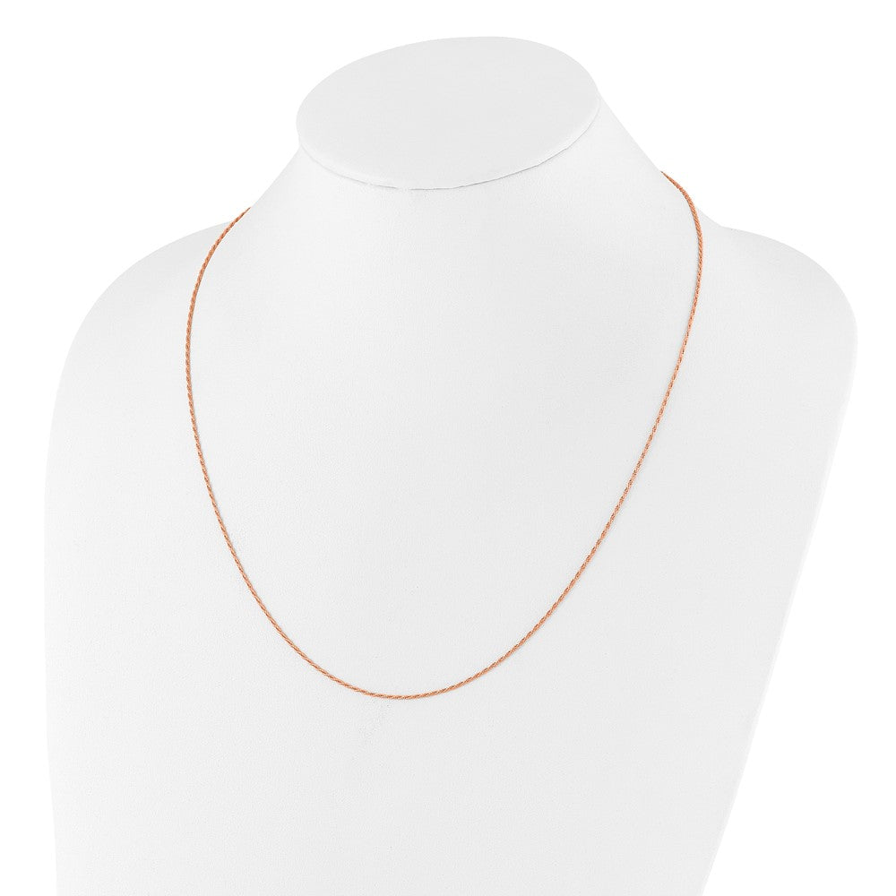 Sterling Silver Rose Gold-plated Adjustable 1.2mm D/C Rope Chain