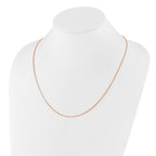 Sterling Silver Rose Gold-plated Adjustable 1.1mm Box Chain