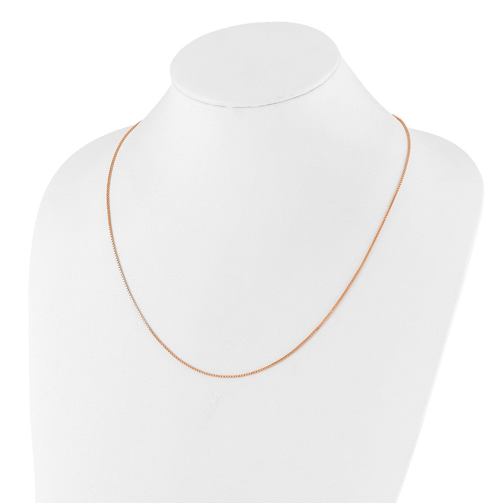 Sterling Silver Rose Gold-plated Adjustable 1.1mm Box Chain