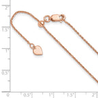 Sterling Silver Rose Gold-plated Adjustable 1.1mm D/C Spiga Chain