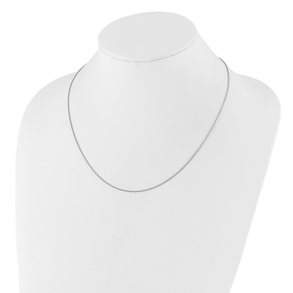 Sterling Silver RH-plated Adjustable 1.1mm D/C Spiga Chain