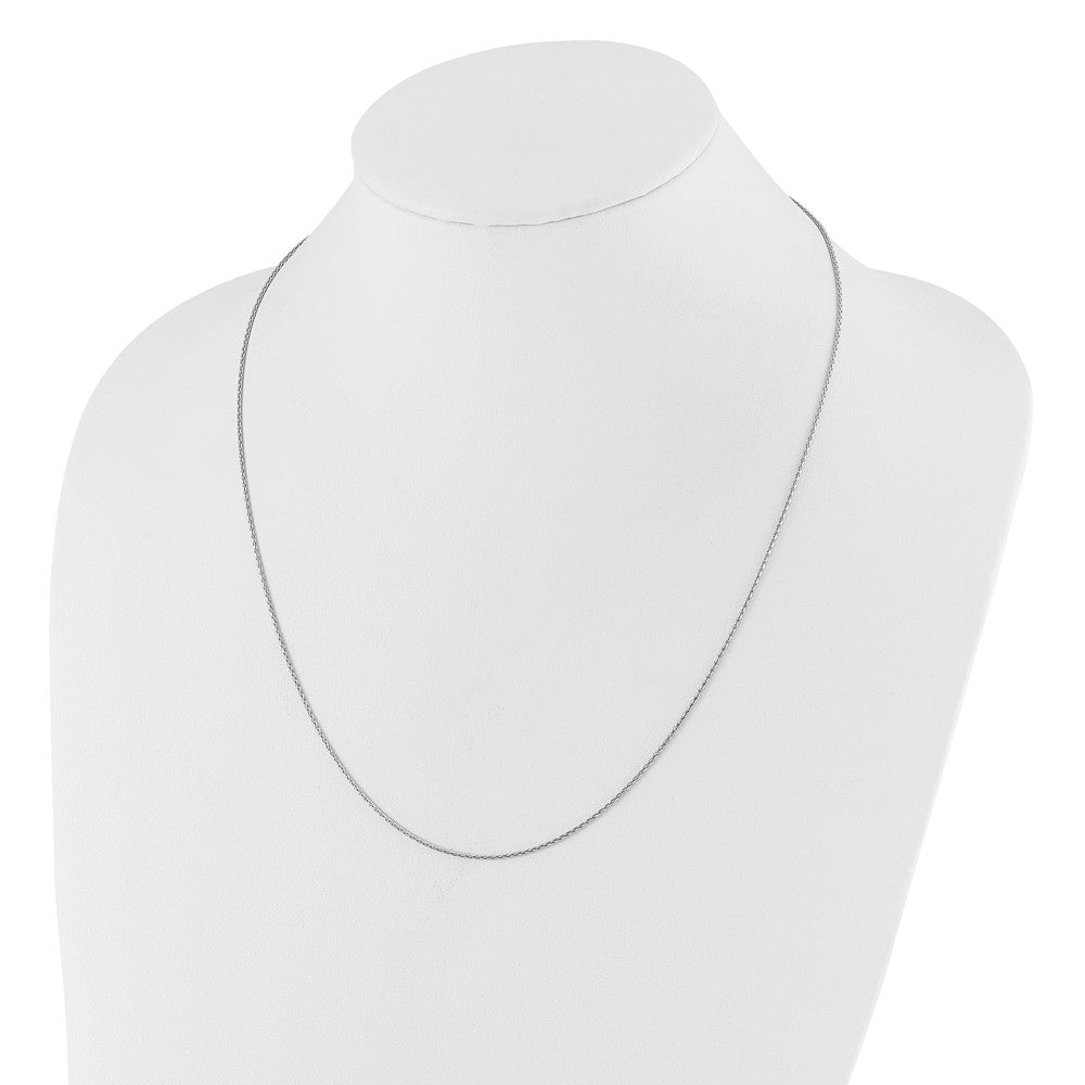 Sterling Silver RH-plated Adjustable 1.1mm D/C Spiga Chain