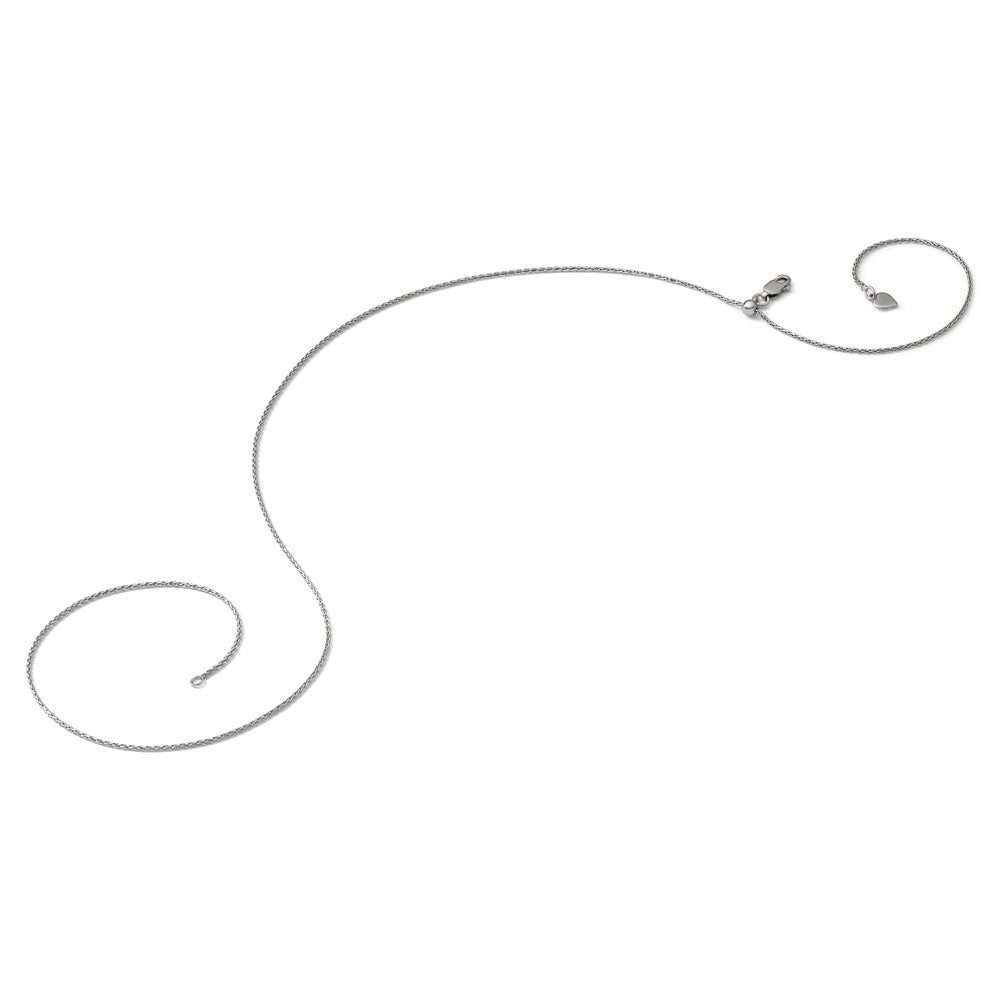 Sterling Silver RH-plated Adjustable 1.1mm D/C Spiga Chain
