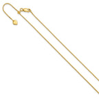 Sterling Silver Gold-plated Adjustable .95mm Box Chain