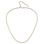 Sterling Silver w/Gold-tone Adjustable 2mm Cyclone Chain
