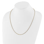 Sterling Silver w/Gold-tone Adjustable 2mm Cyclone Chain