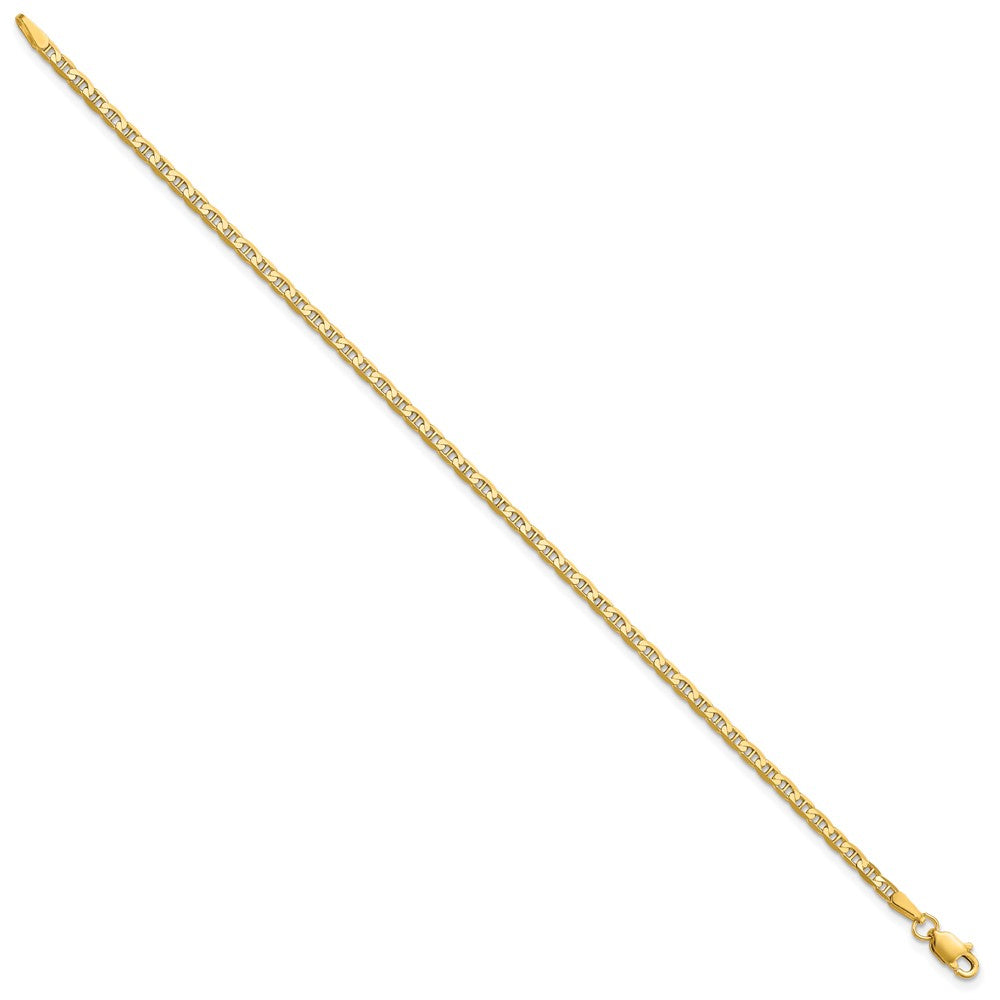 14K 2.4mm Concave Anchor with Lobster Clasp Chain