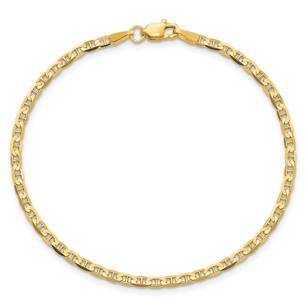 14K 2.4mm Concave Anchor with Lobster Clasp Chain