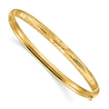 14k 3/16 Oversize Florentine Engraved 5.00mm Hinged Round Bangle Bracelet