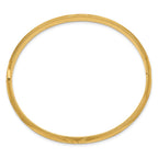 14k 4/16 Florentine Engraved 6.00mm Hinged Round Bangle Bracelet
