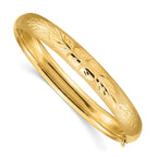 14k 5/16 Florentine Engraved 8.00mm Hinged Round Bangle Bracelet