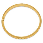 14k 7/16 Florentine Engraved 10.00mm Hinged Round Bangle Bracelet