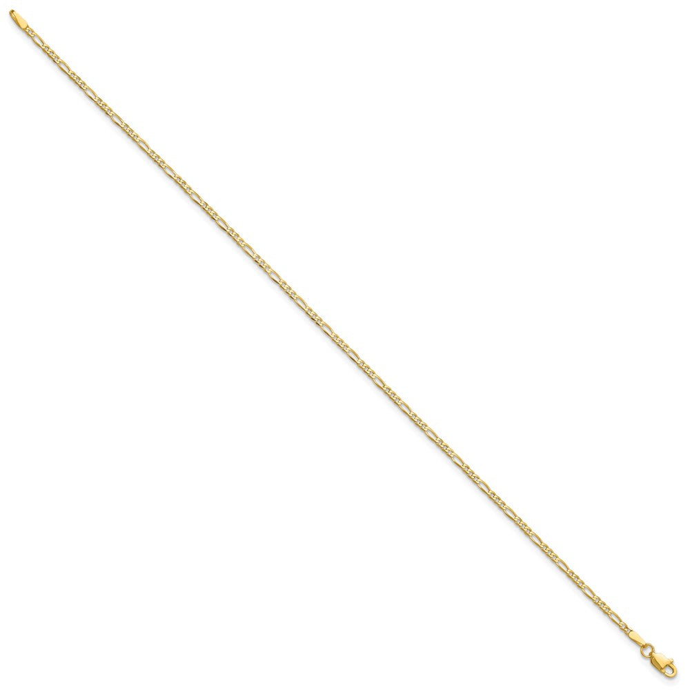 14K 1.8mm Flat Figaro with Lobster Clasp Bracelet