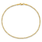 14K 1.8mm Flat Figaro with Lobster Clasp Bracelet