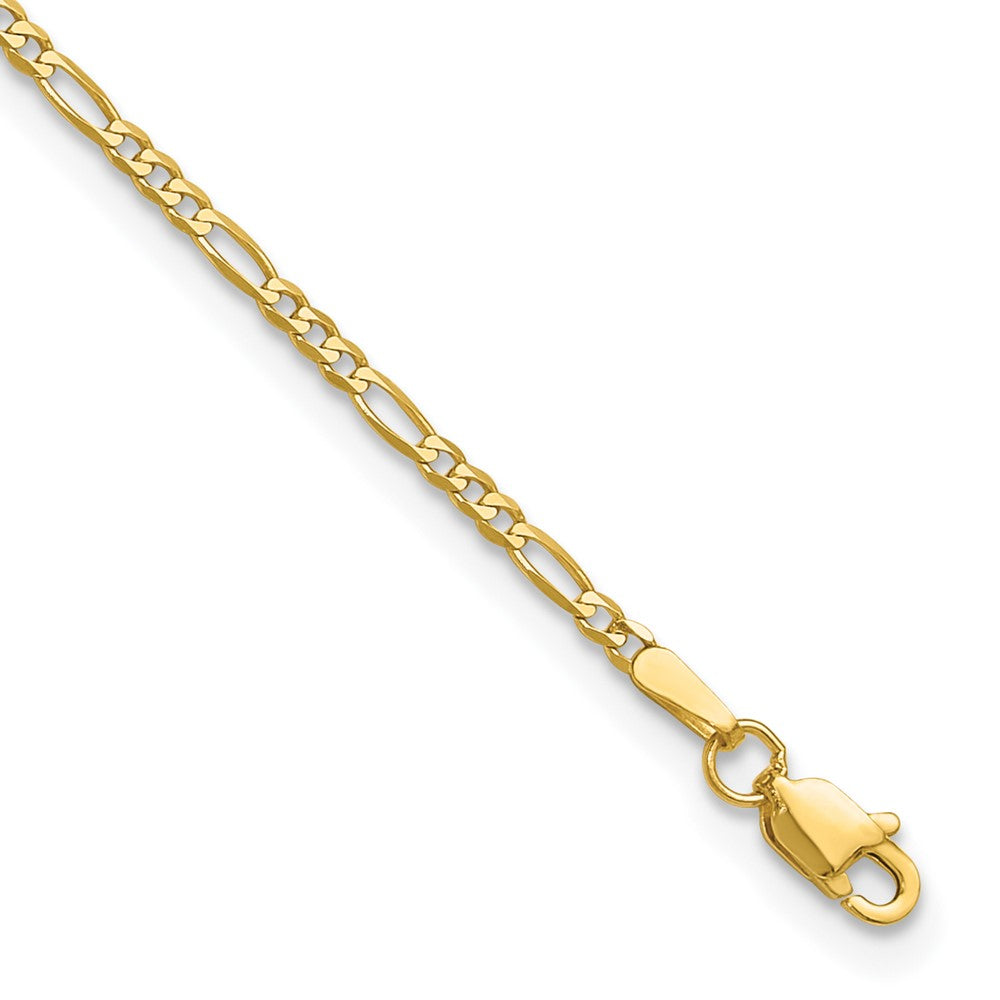 14K 1.8mm Flat Figaro with Lobster Clasp Bracelet