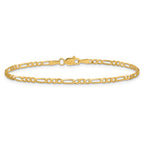 14K 2.25mm Flat Figaro with Lobster Clasp Bracelet