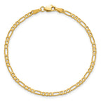 14K 2.75mm Flat Figaro with Lobster Clasp Bracelet