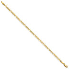14K 3mm Flat Figaro with Lobster Clasp Bracelet