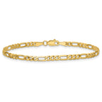 14K 3mm Flat Figaro with Lobster Clasp Bracelet