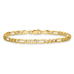 14K 4mm Flat Figaro with Lobster Clasp Bracelet