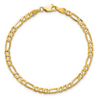 14K 4mm Flat Figaro with Lobster Clasp Bracelet