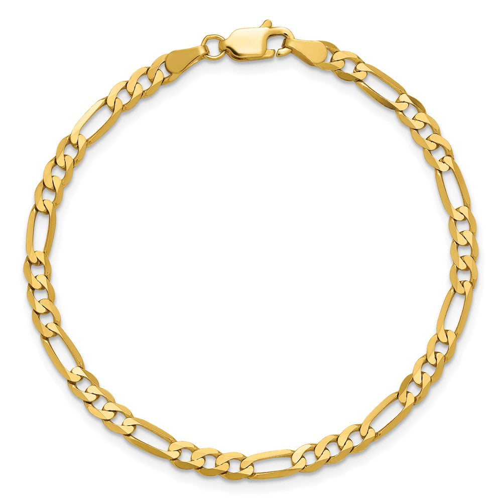 14K 4mm Flat Figaro with Lobster Clasp Bracelet