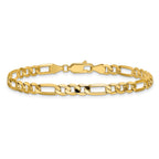 14K 4.75mm Flat Figaro with Lobster Clasp Bracelet