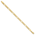 14K 5.25mm Flat Figaro with Lobster Clasp Bracelet