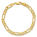 14K 5.25mm Flat Figaro with Lobster Clasp Bracelet