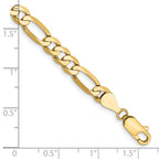 14K 5.25mm Flat Figaro with Lobster Clasp Bracelet