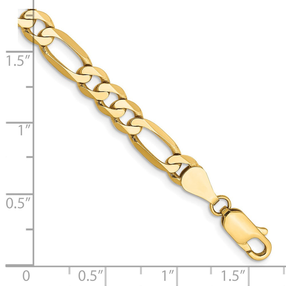 14K 5.25mm Flat Figaro with Lobster Clasp Bracelet