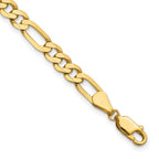14K 5.25mm Flat Figaro with Lobster Clasp Bracelet