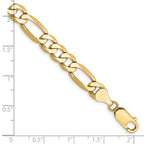 14K 7mm Flat Figaro with Lobster Clasp Bracelet