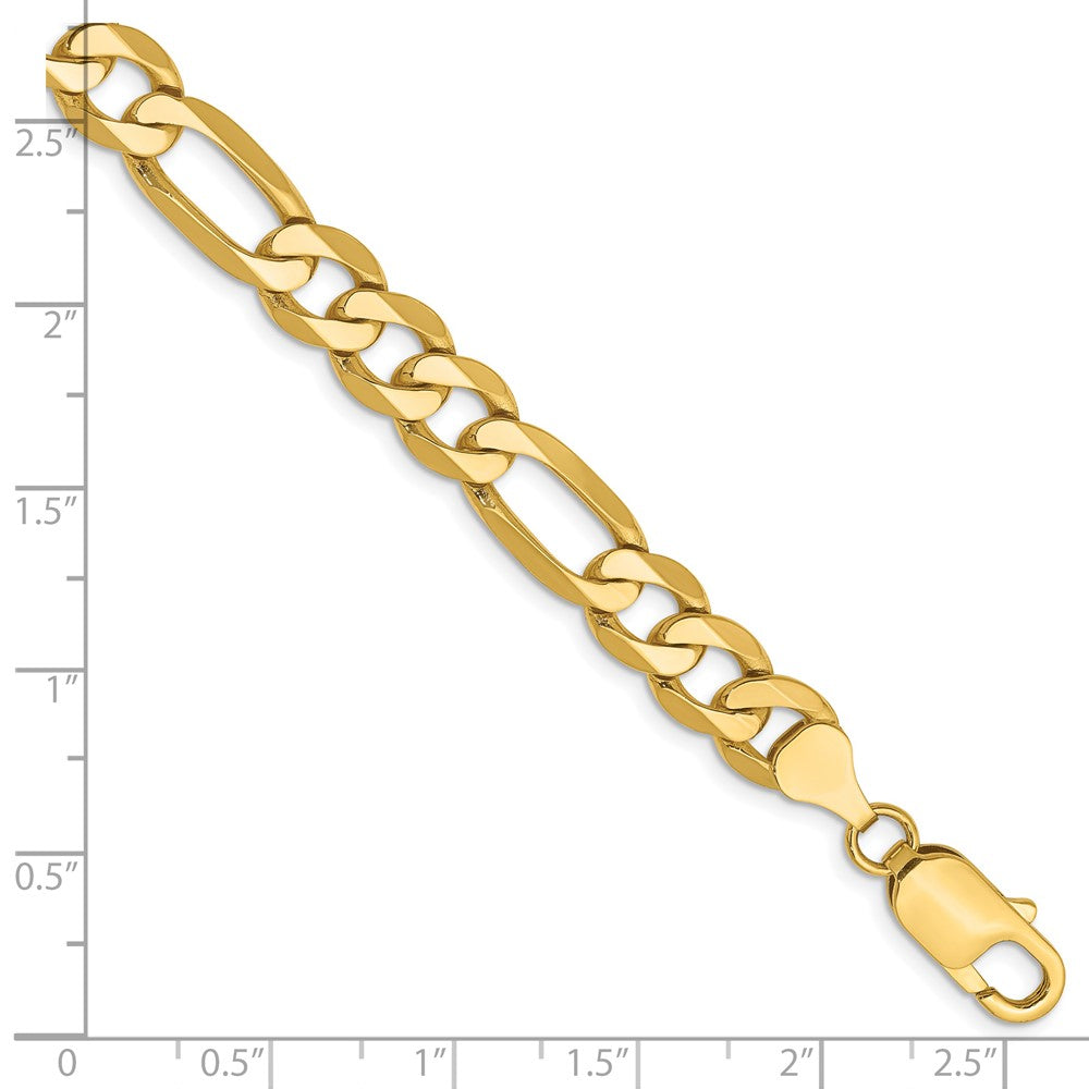 14K 7.5mm Flat Figaro with Lobster Clasp Bracelet