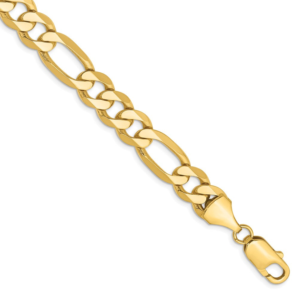 14K 8.75mm Flat Figaro with Lobster Clasp Bracelet