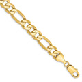 14K 8.75mm Flat Figaro with Lobster Clasp Bracelet