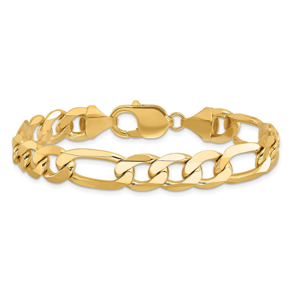 14K 10mm Flat Figaro with Lobster Clasp Bracelet