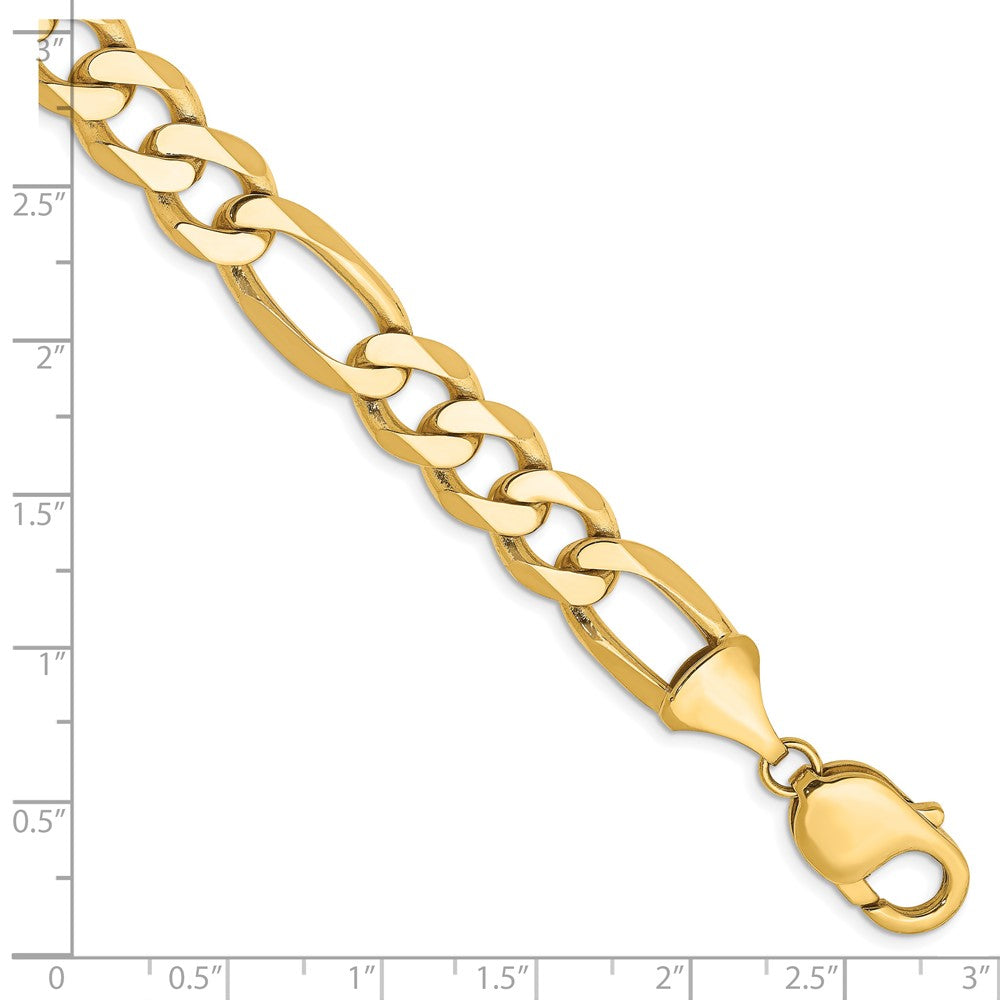 14K 10mm Flat Figaro with Lobster Clasp Bracelet