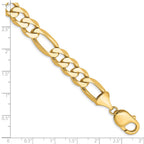 14K 10mm Flat Figaro with Lobster Clasp Bracelet