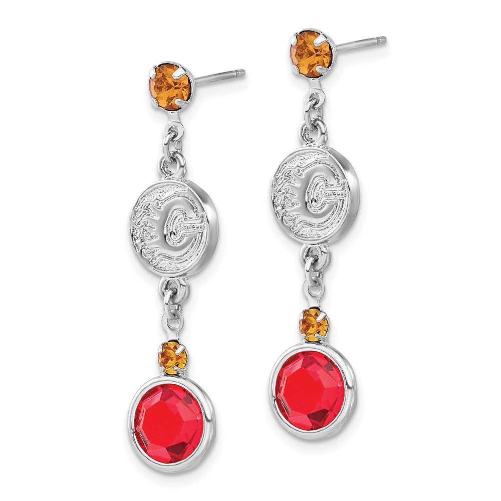NHL Calgary Flames Crystal Dangle Earrings