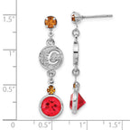 NHL Calgary Flames Crystal Dangle Earrings