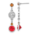 NHL Calgary Flames Crystal Dangle Earrings