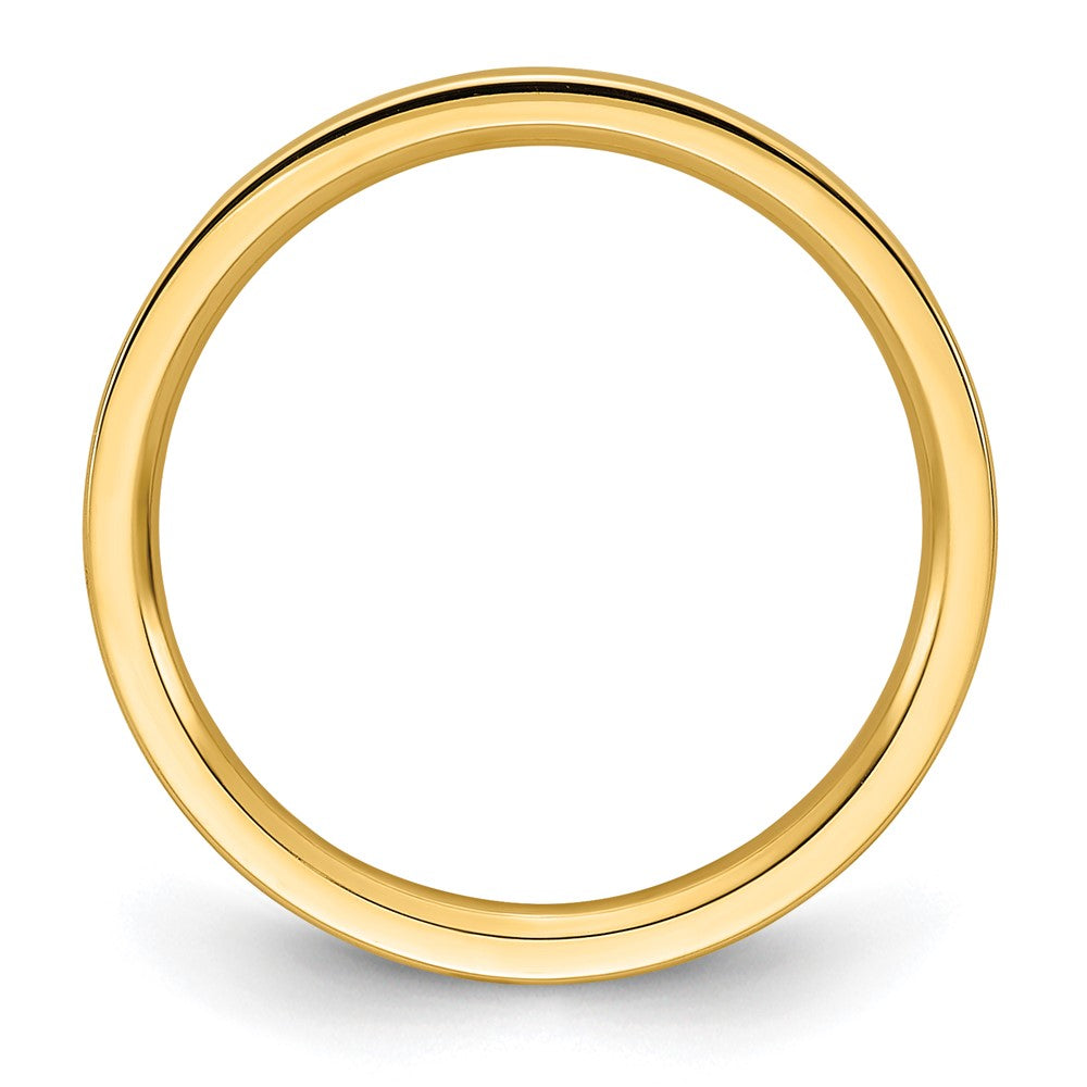 14k Yellow Gold 2mm Standard Weight Flat Comfort Fit Wedding Band