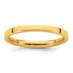 14k Yellow Gold 2mm Standard Weight Flat Comfort Fit Wedding Band