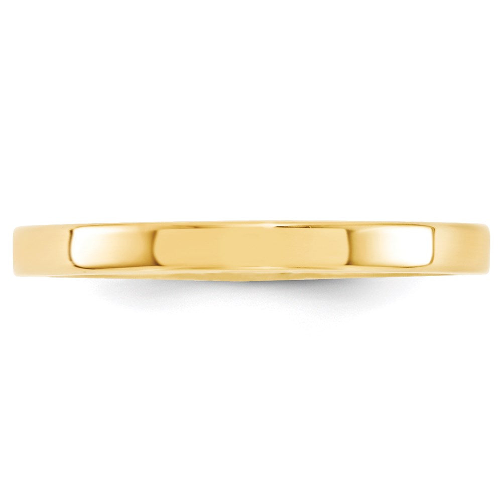 14k Yellow Gold 2.5mm Standard Weight Flat Comfort Fit Wedding Band