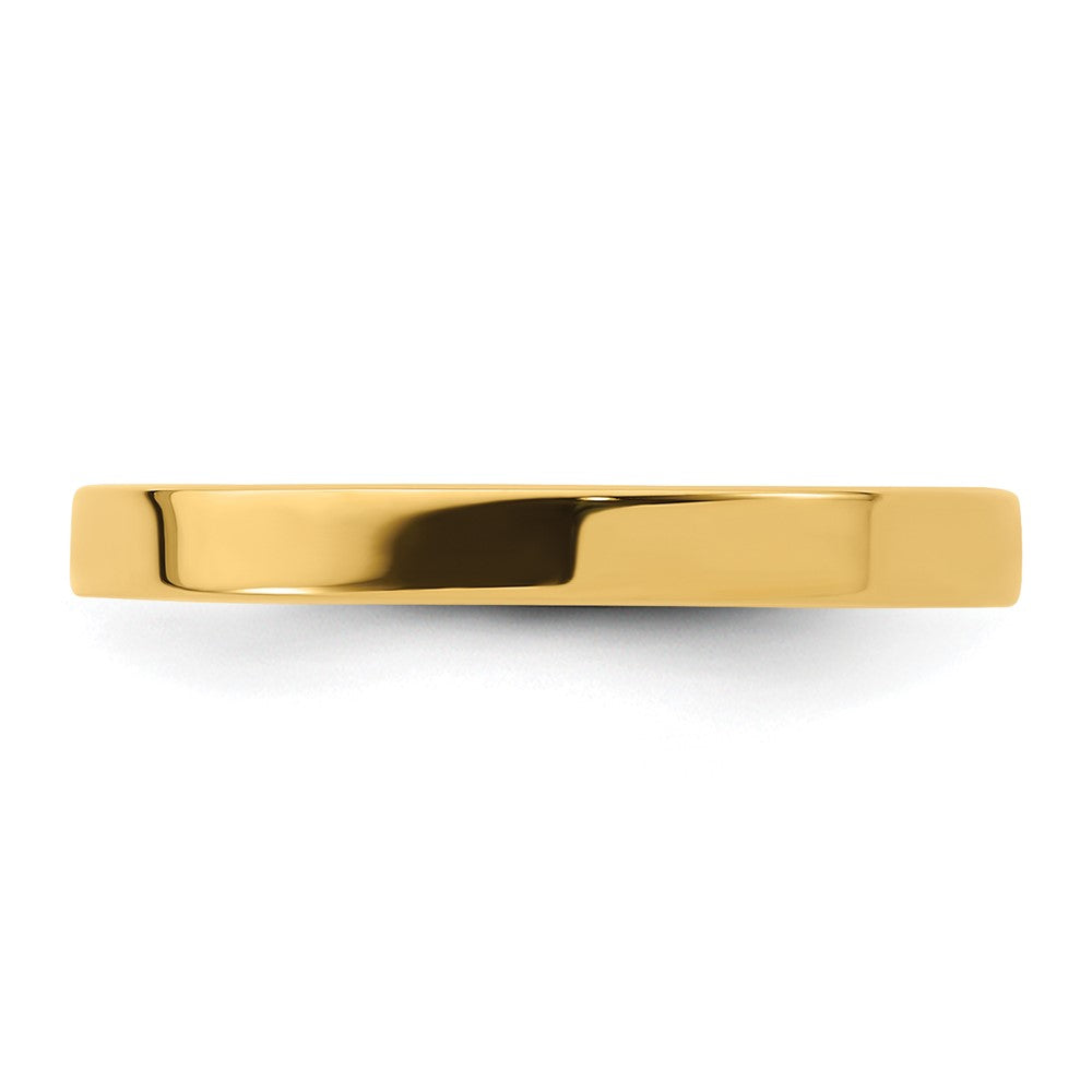 14k Yellow Gold 2.5mm Standard Weight Flat Comfort Fit Wedding Band