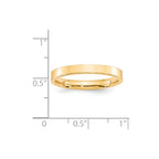14k Yellow Gold 3mm Standard Weight Flat Comfort Fit Wedding Band