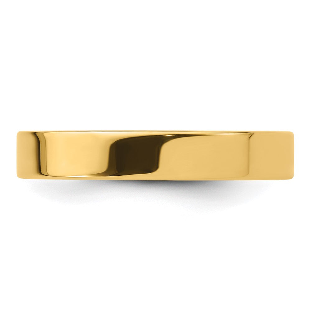 14k Yellow Gold 4mm Standard Weight Flat Comfort Fit Wedding Band
